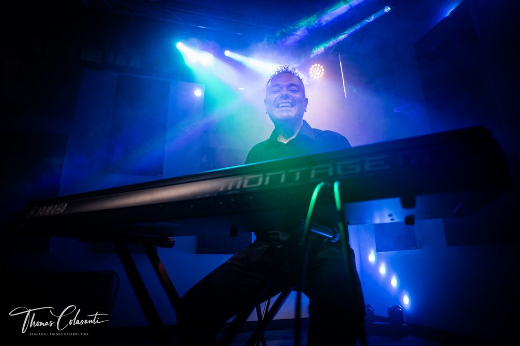 Manuele Montesanti performing on stage